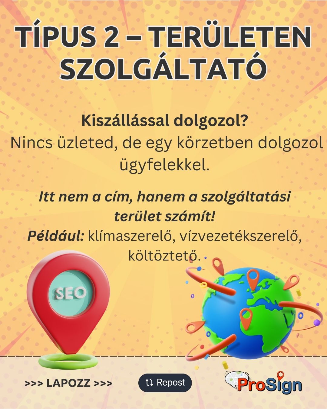 területen szolgáltató vállalkozás