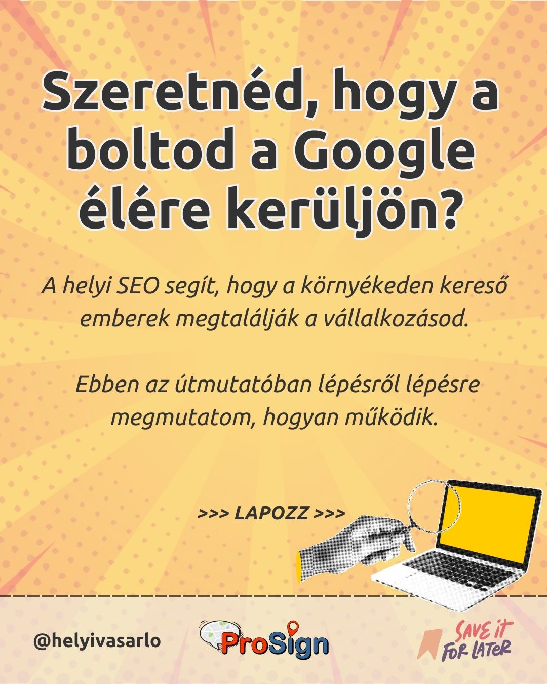 boltod a google élére kerüljön